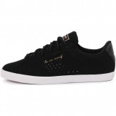 Le Coq Sportif Agate Lo Féminine S Nubuck Noir/Or - Chaussures Baskets Basses Femme Soldes Paris